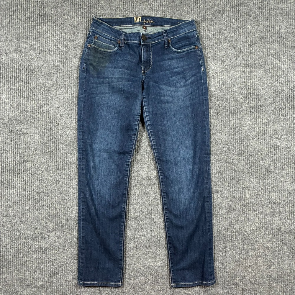 KUT from the Kloth Womens Straight Jeans Size 6 Blue Denim Stretch Low Rise